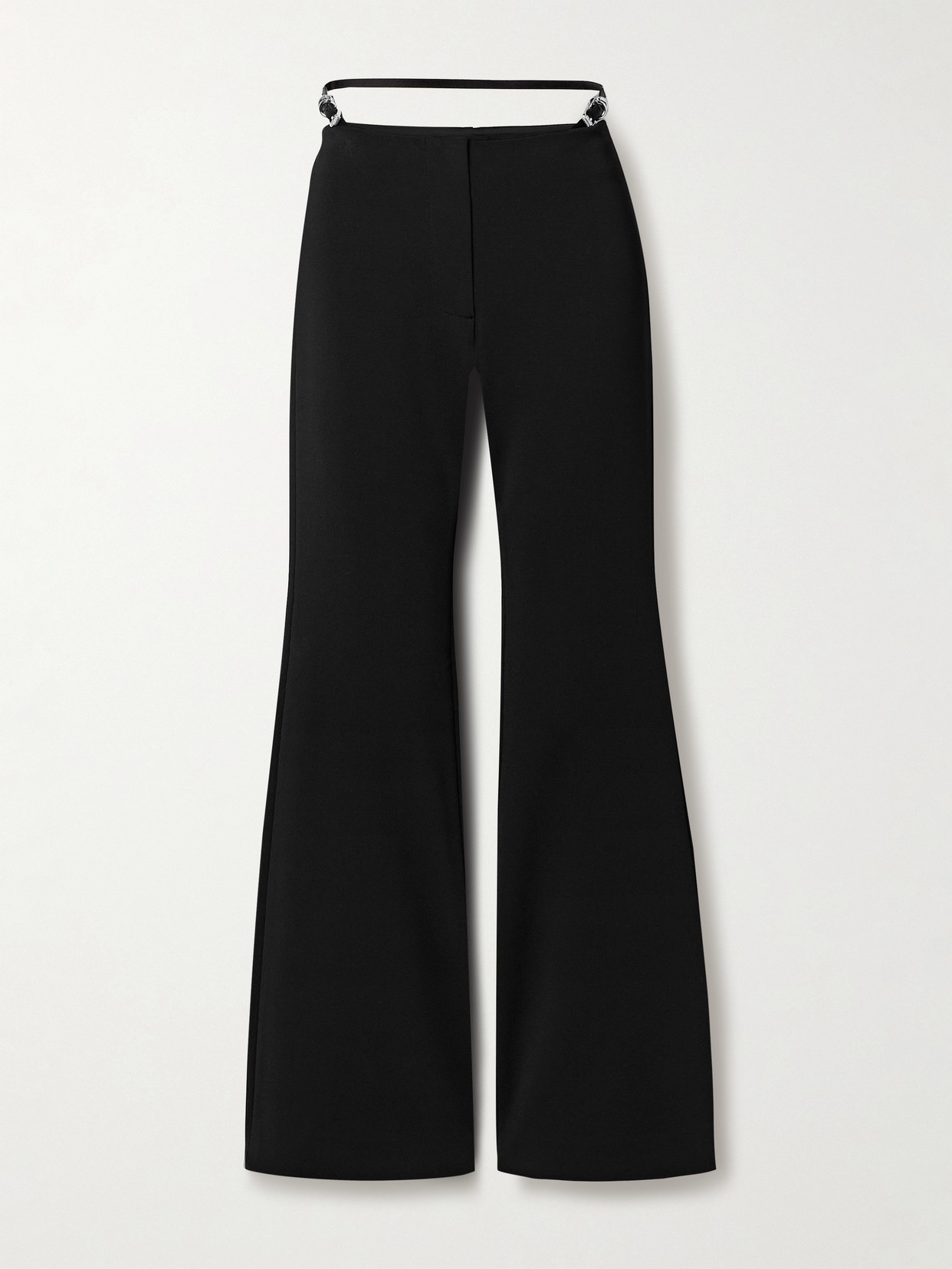 Givenchy Belted Stretch-jersey Flared Pants In Black