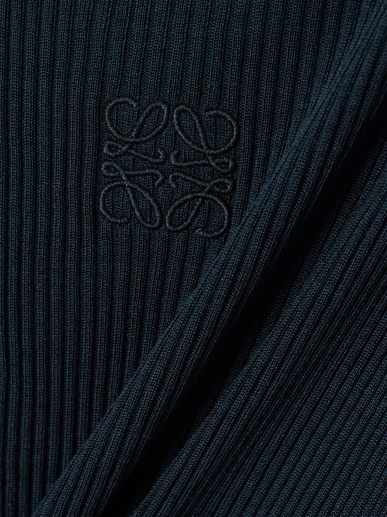 Loewe Silk Logo-embroidered Tank Top In Blue