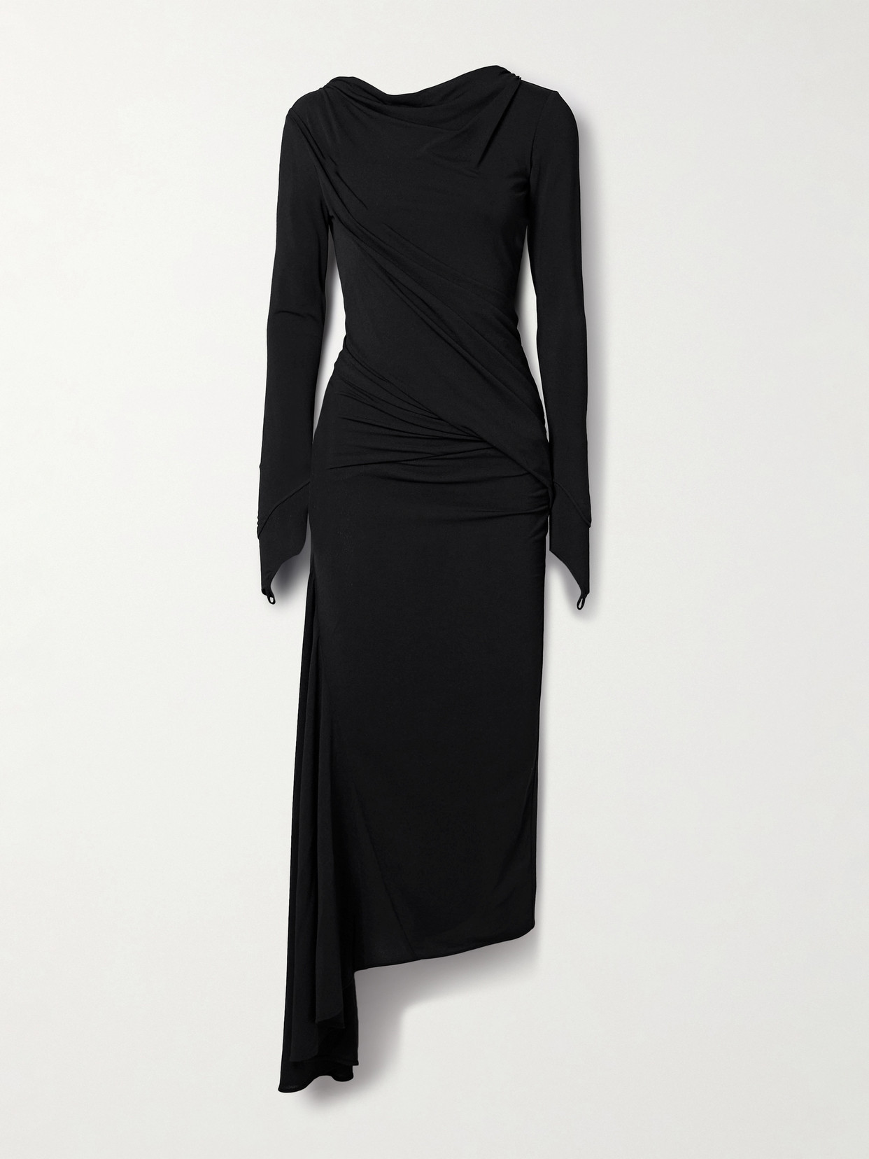 Givenchy Asymmetric Draped Crepe-jersey Gown In Black