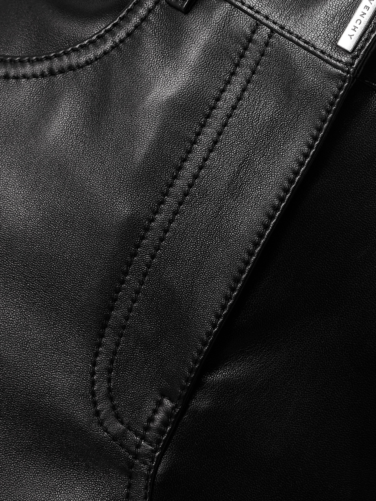 Givenchy Leather Midi Skirt In Black