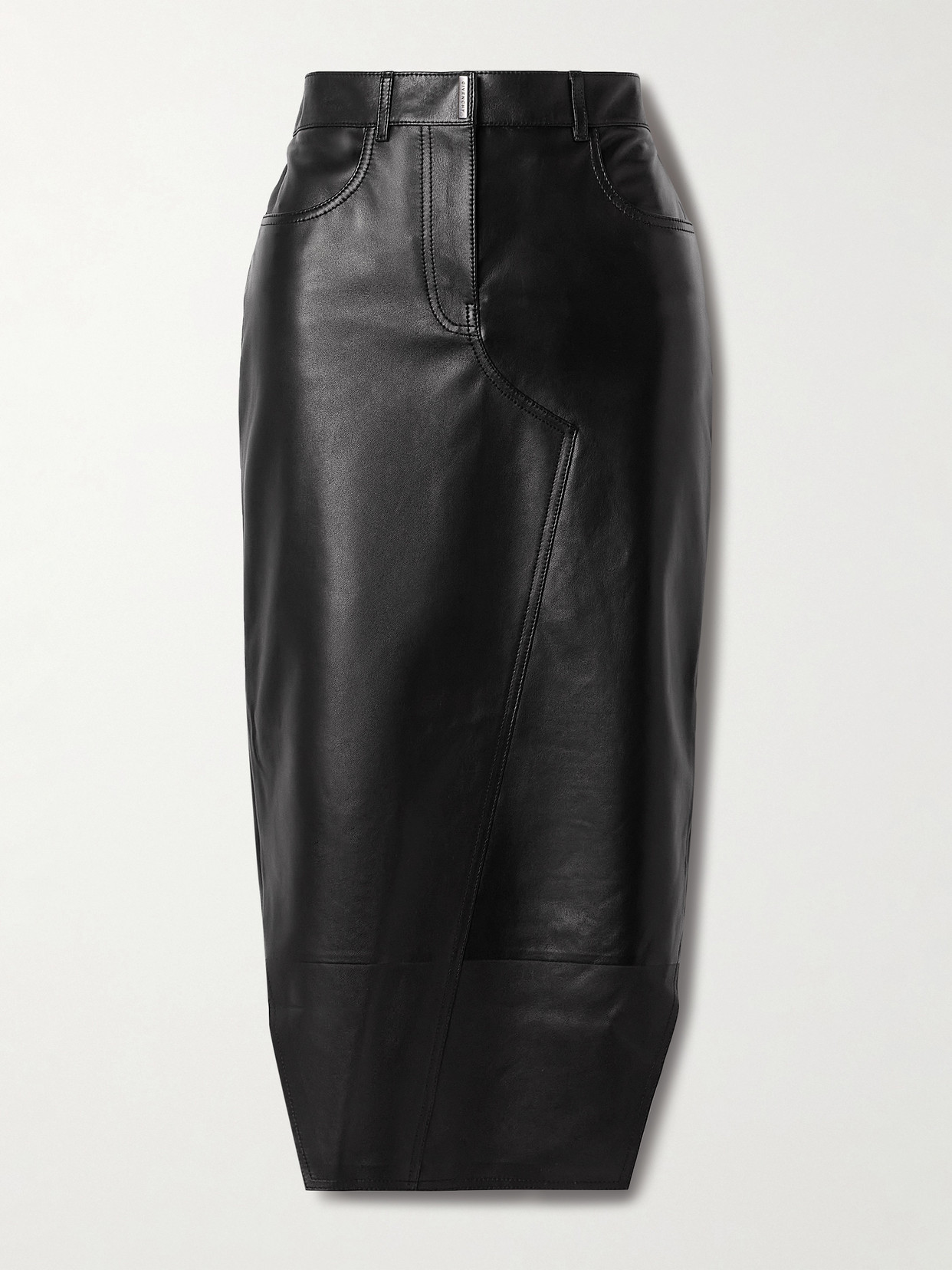 Givenchy Leather Midi Skirt In Black