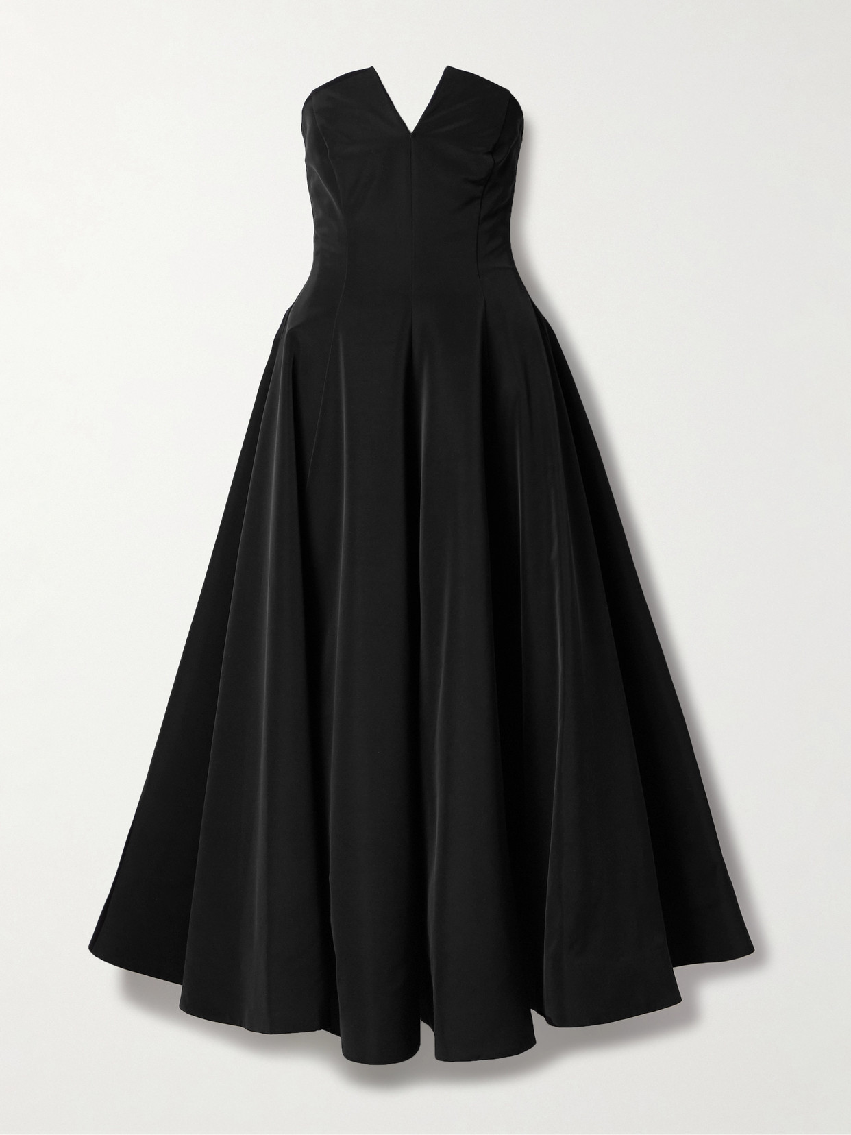 Oscar De La Renta Strapless Cotton-blend Faille Gown In Black