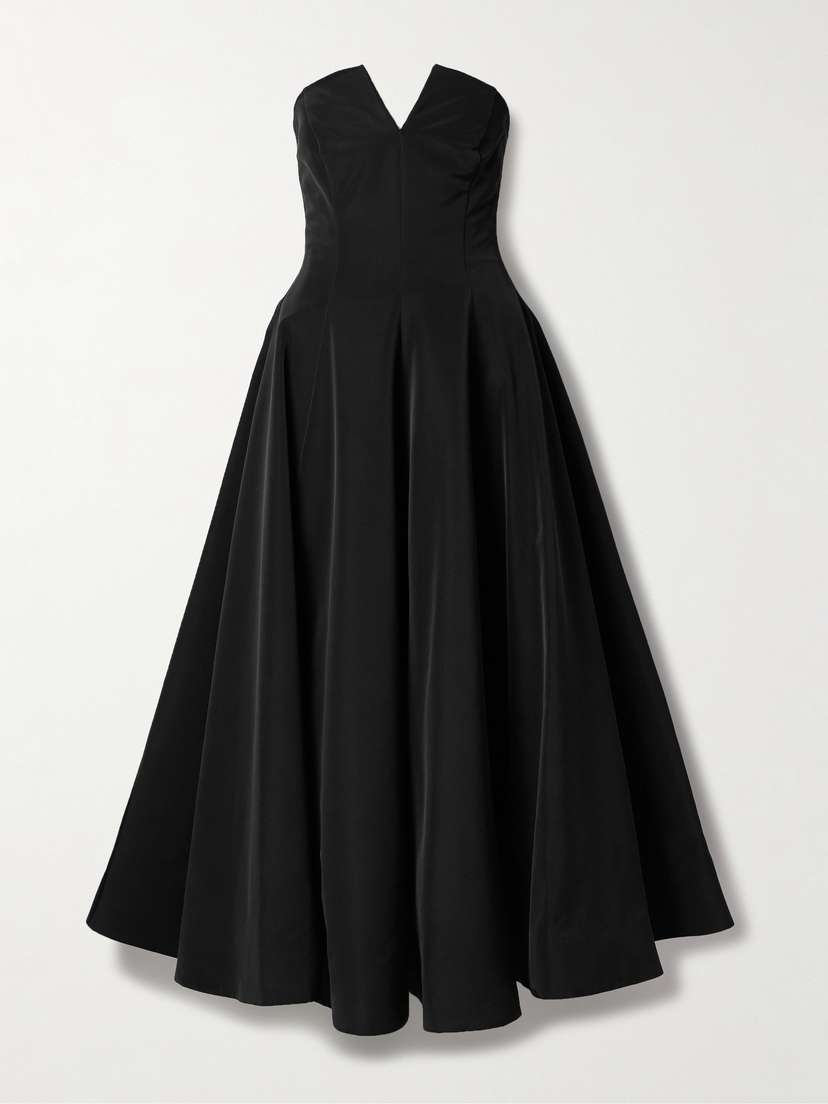 Oscar de la Renta Strapless Cotton-blend Faille Gown