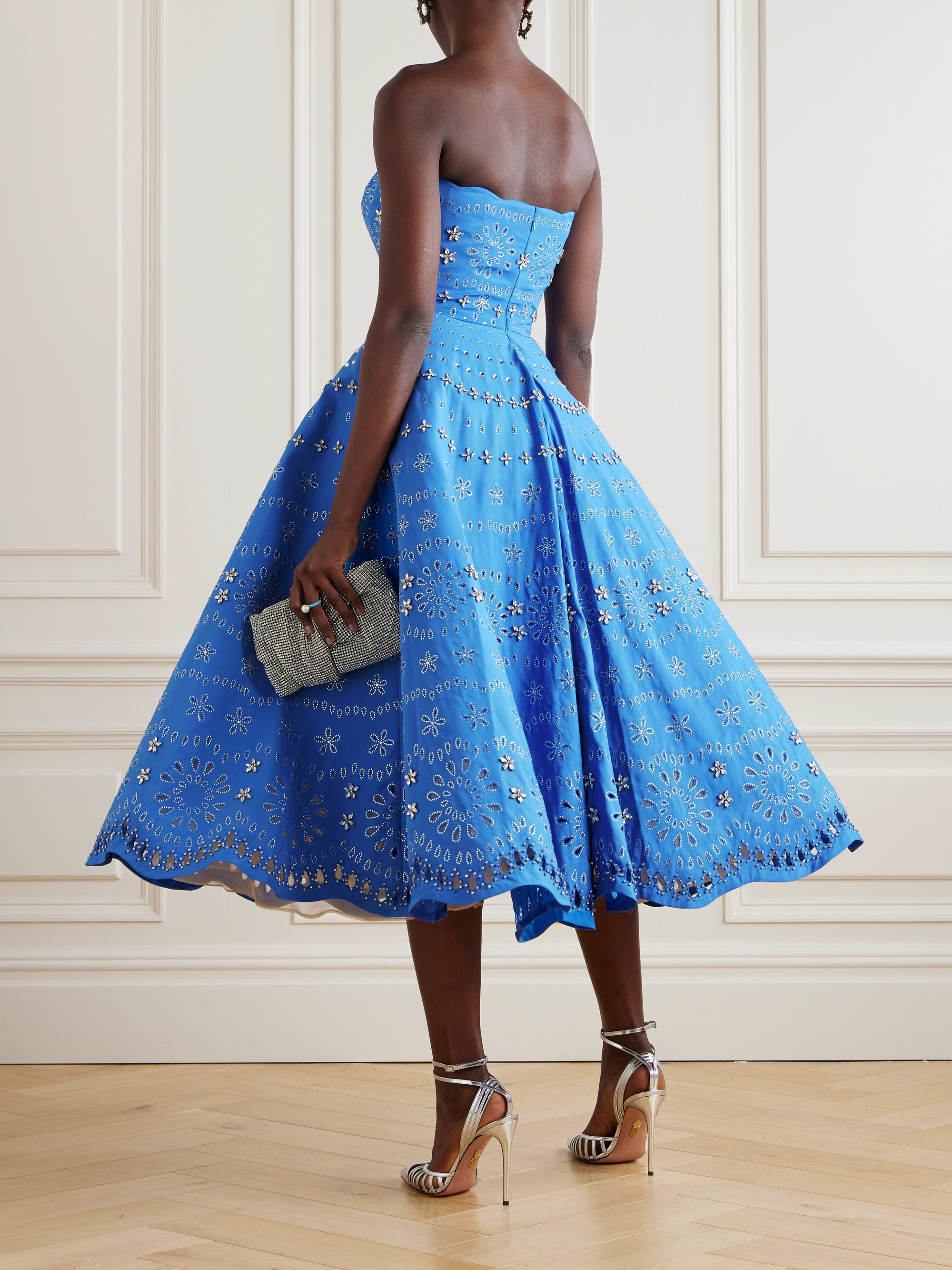 sachin and babi light blue dress Floral Embroidered Strapless Gown  Samant Chauhan