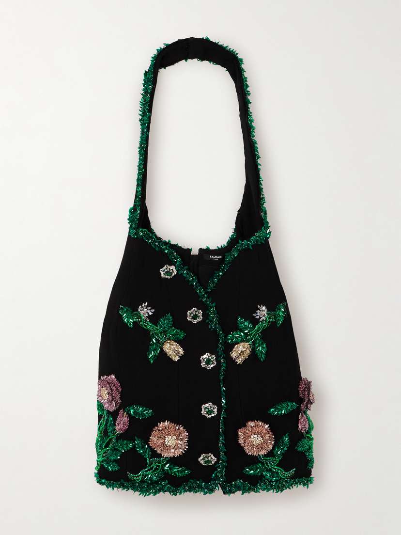 Balmain Embellished Wool Mini Dress