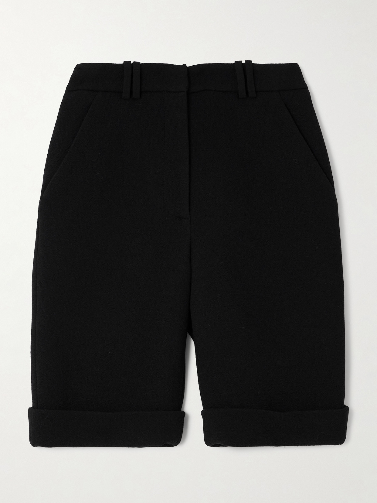 Balmain Wool-crepe Shorts In Black