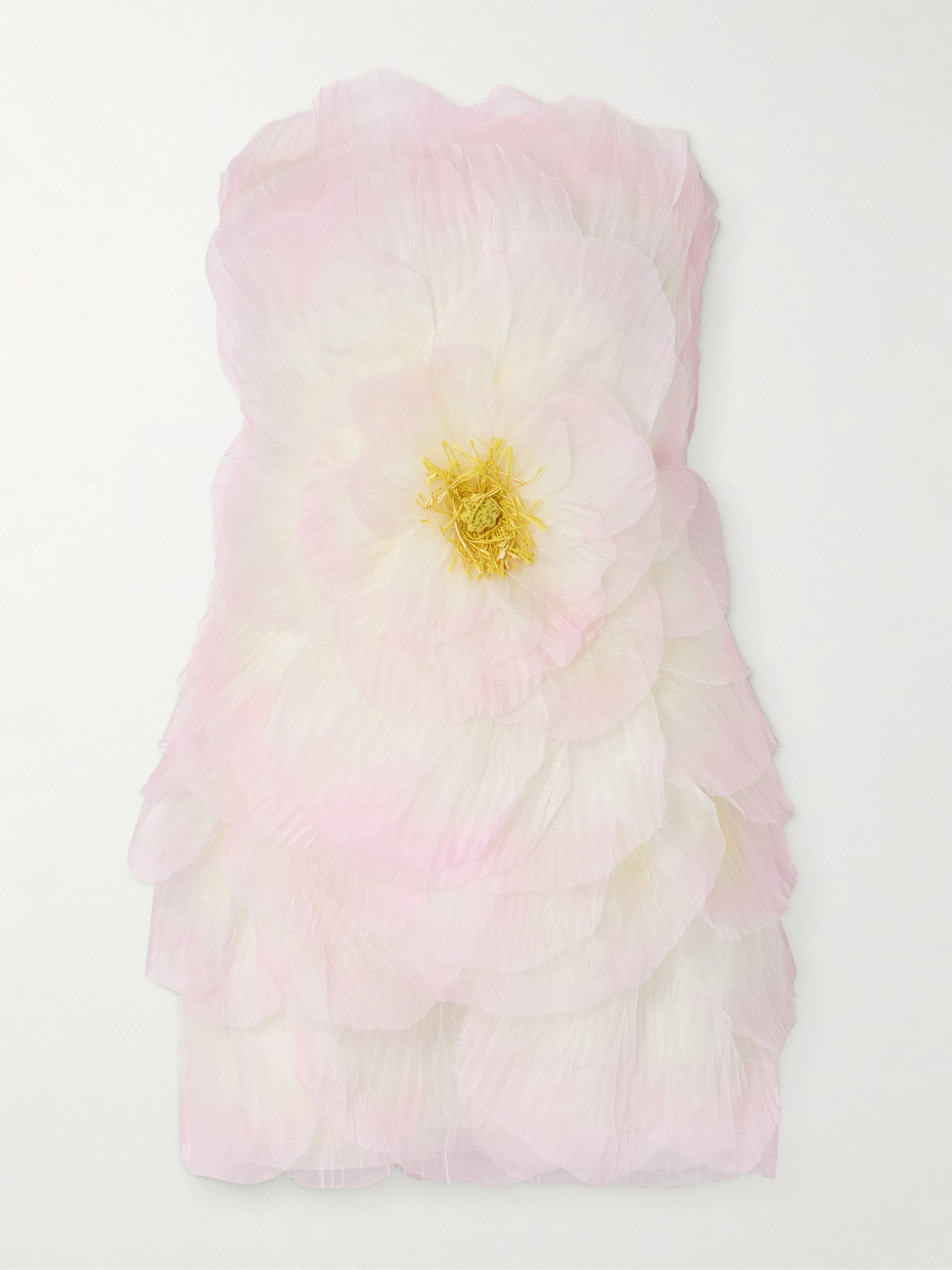 OSCAR DE LA RENTA STRAPLESS EMBELLISHED ORGANZA MINI DRESS