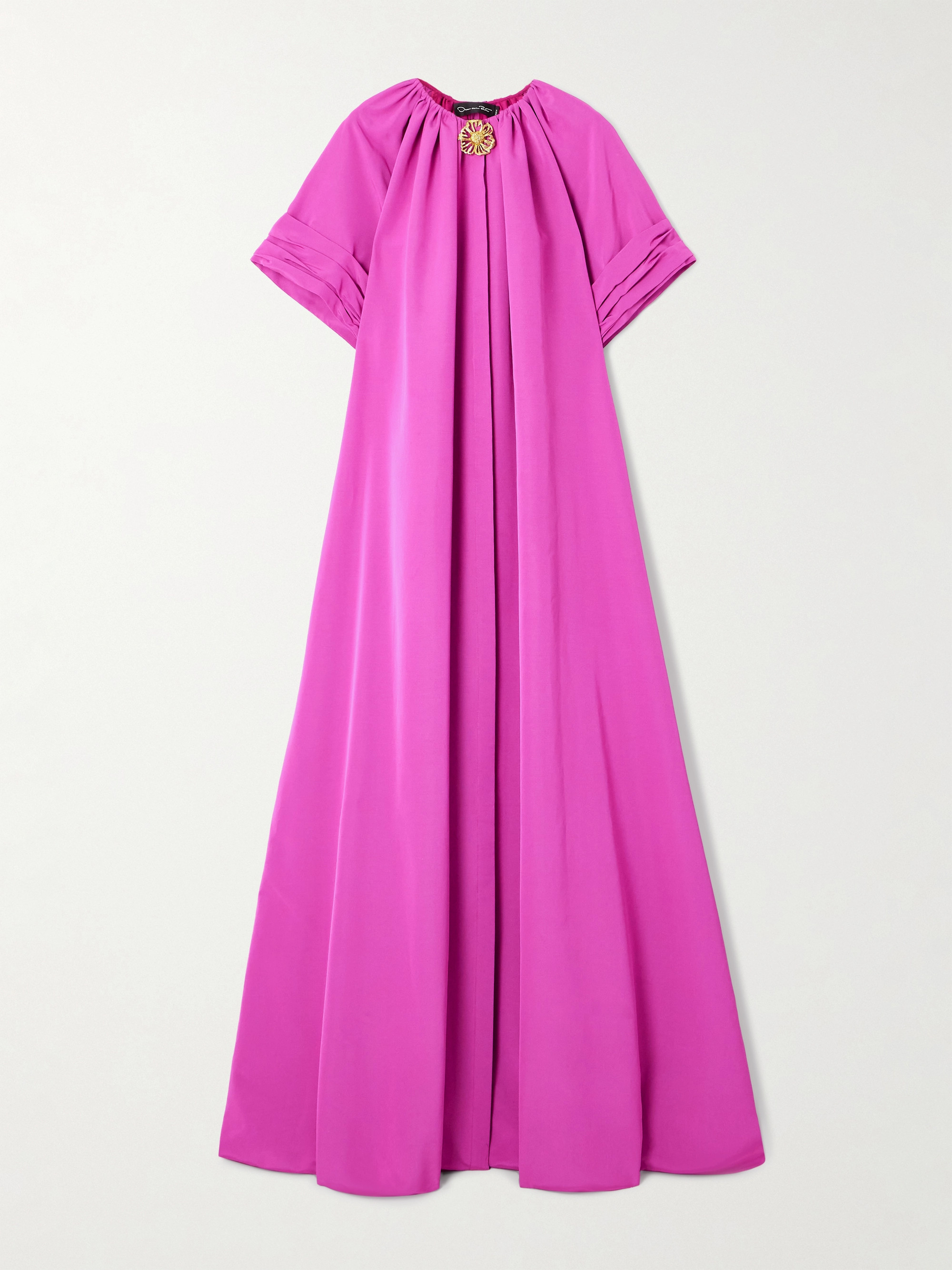 Oscar de la Renta Embellished cotton-blend faille gown