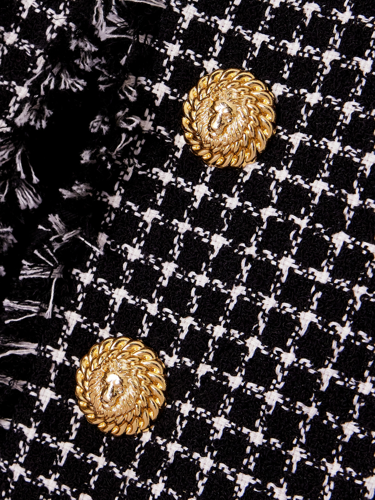 Balmain Cropped Embellished Cotton-blend Tweed Jacket In Black