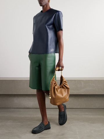Loewe Distressed embossed leather T-shirt