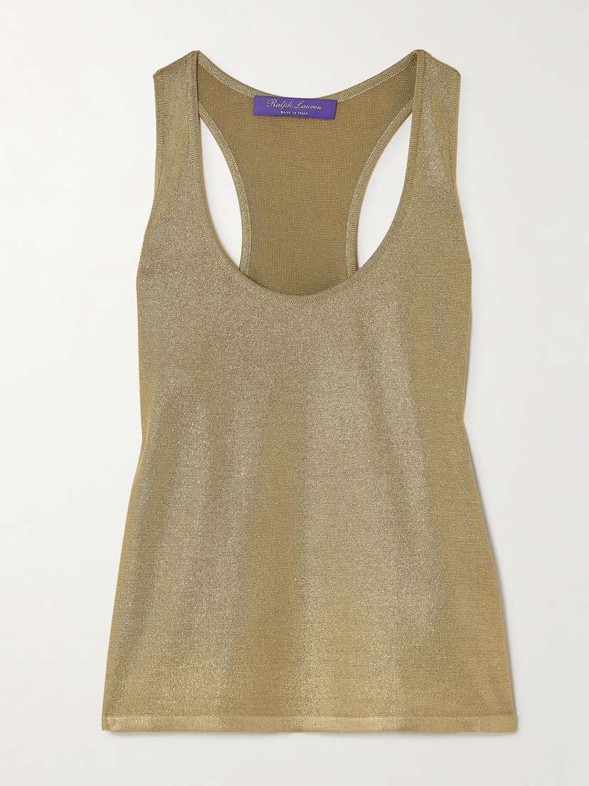 Ralph Lauren Collection Metallic Silk-blend Tank