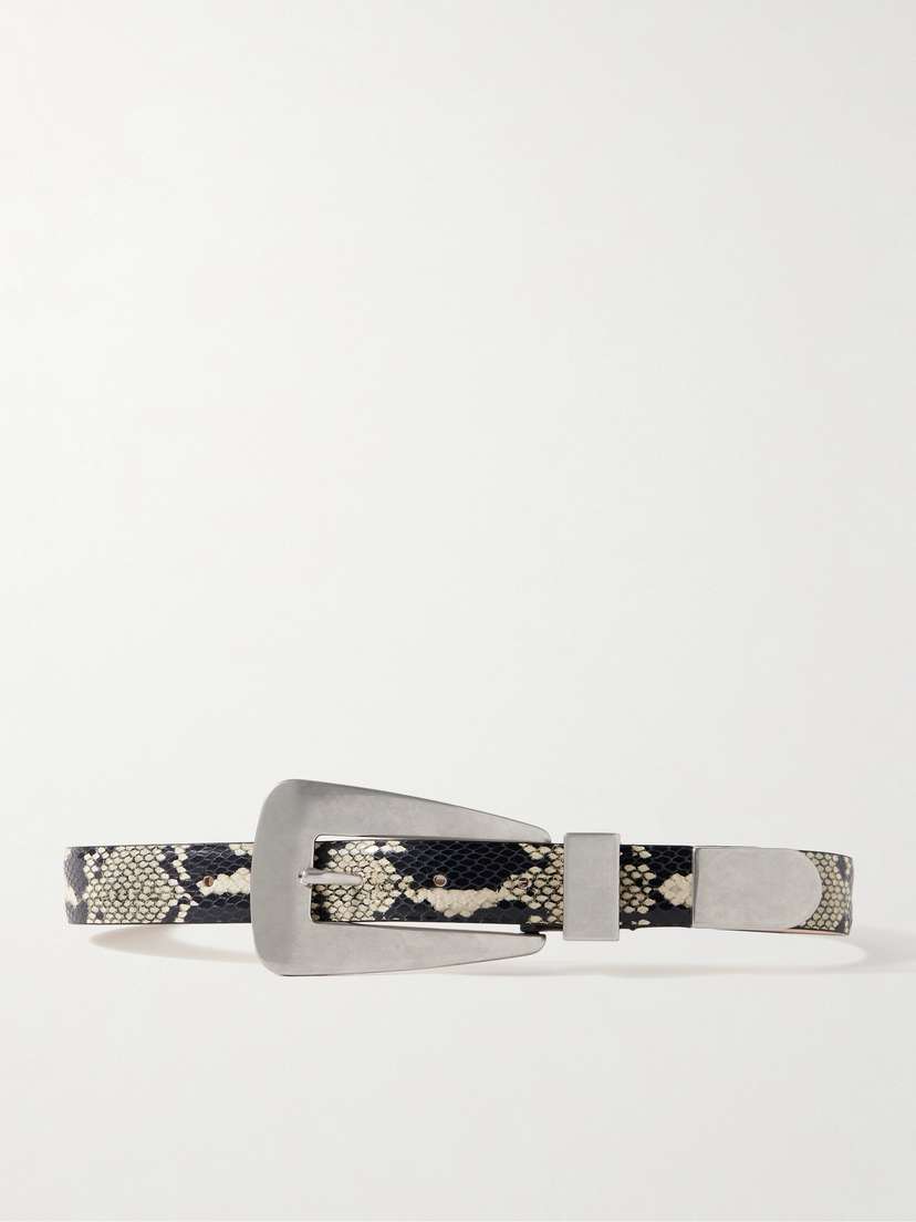 Khaite Lucca Snake-effect Leather Belt
