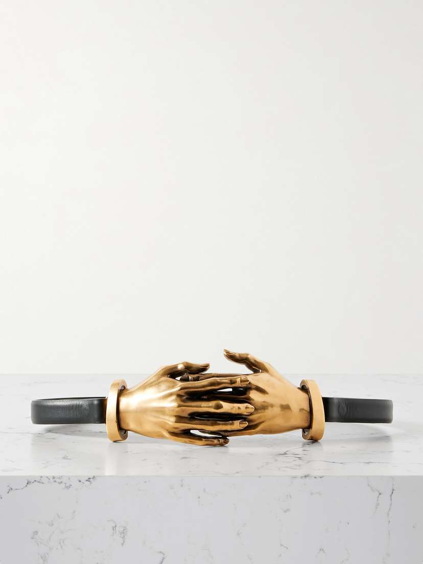 Khaite Hands Gold-tone And Leather Belt