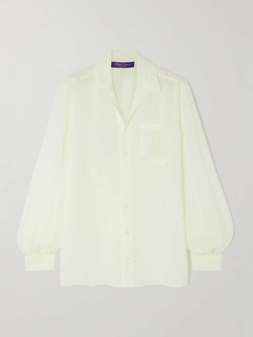 Ralph Lauren Collection Kacey Broderie Anglaise-trimmed Voile Shirt