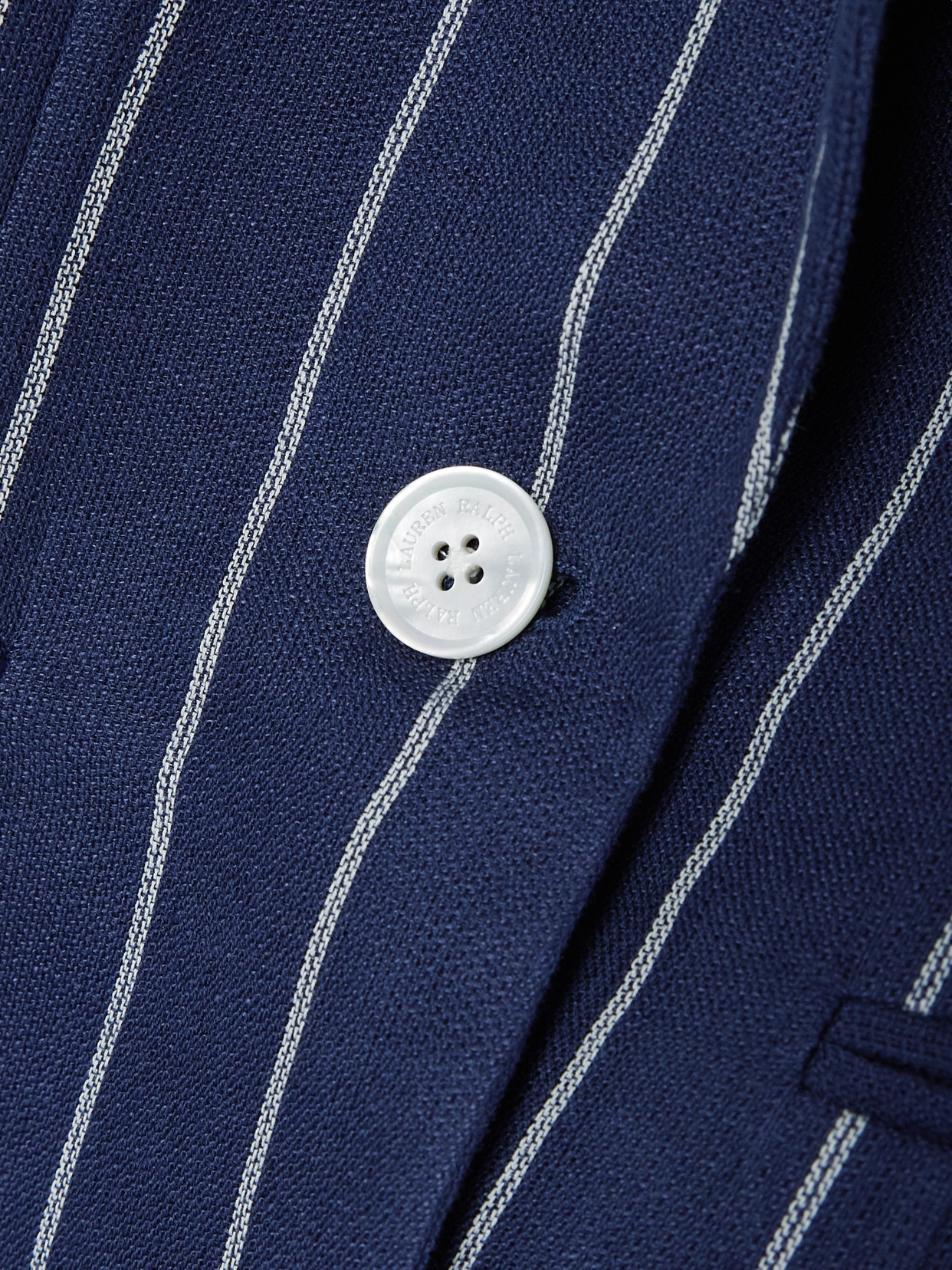 Polo Ralph Lauren Aaiden Striped Linen And Cotton-blend Jacket In Blue