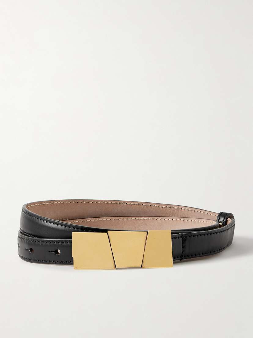 Khaite Axel Gold-tone And Leather Belt