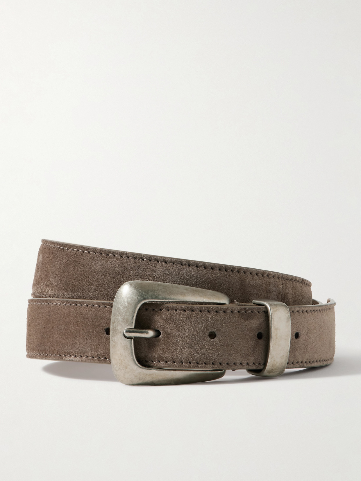 Khaite Benny Suede Belt In Brown