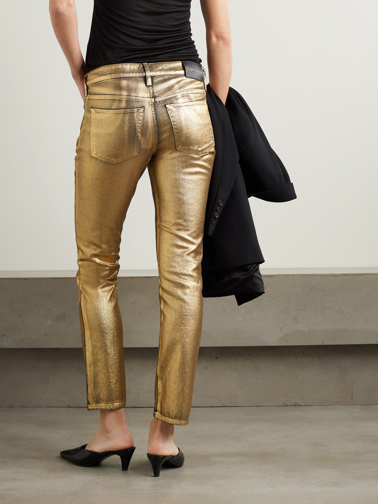 Collection - Metallic Coated Low-Rise Skinny