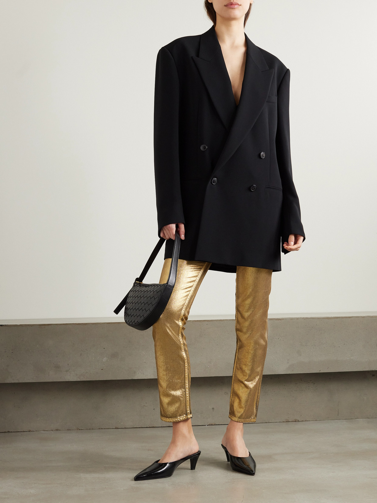 Collection - Metallic Coated Low-Rise Skinny