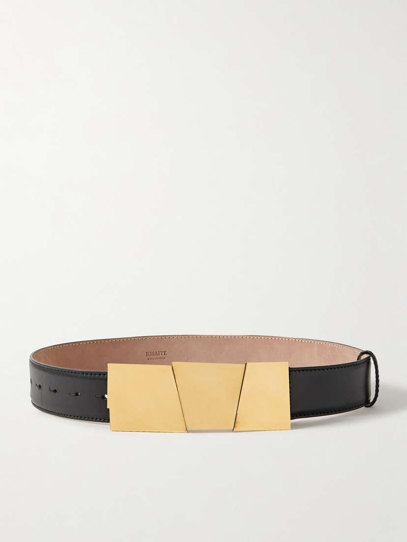 Khaite Axel Gold-tone And Leather Belt
