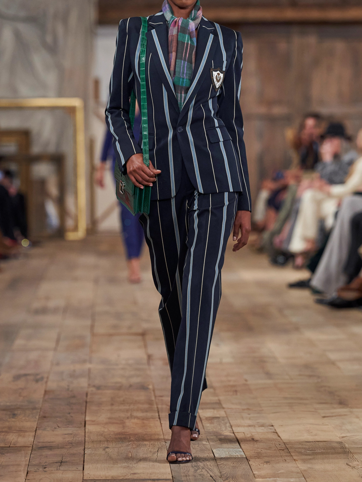 Polo Ralph Lauren Elliot Logo-appliquéd Striped Wool And Cotton-blend Twill Blazer In Blue