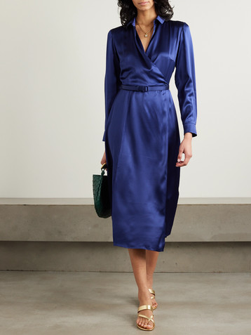 Ralph Lauren Collection Aniyah belted silk-satin midi wrap dress