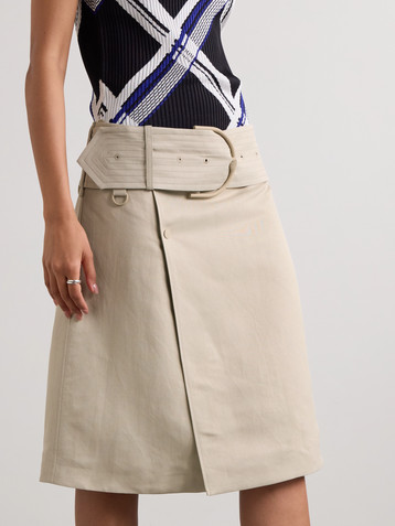 Burberry Belted twill skirt