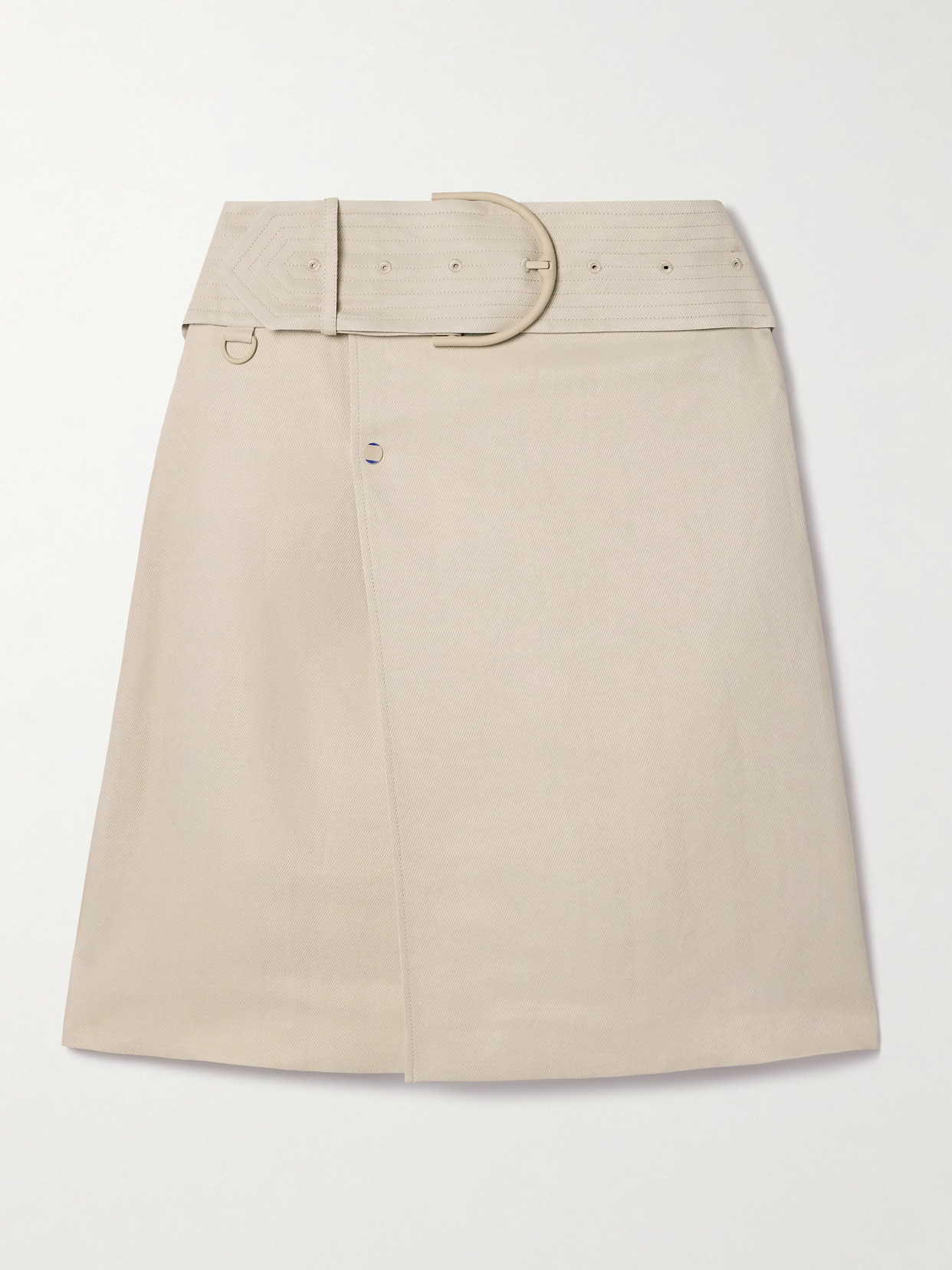 Burberry Belted Twill Skirt In Cream