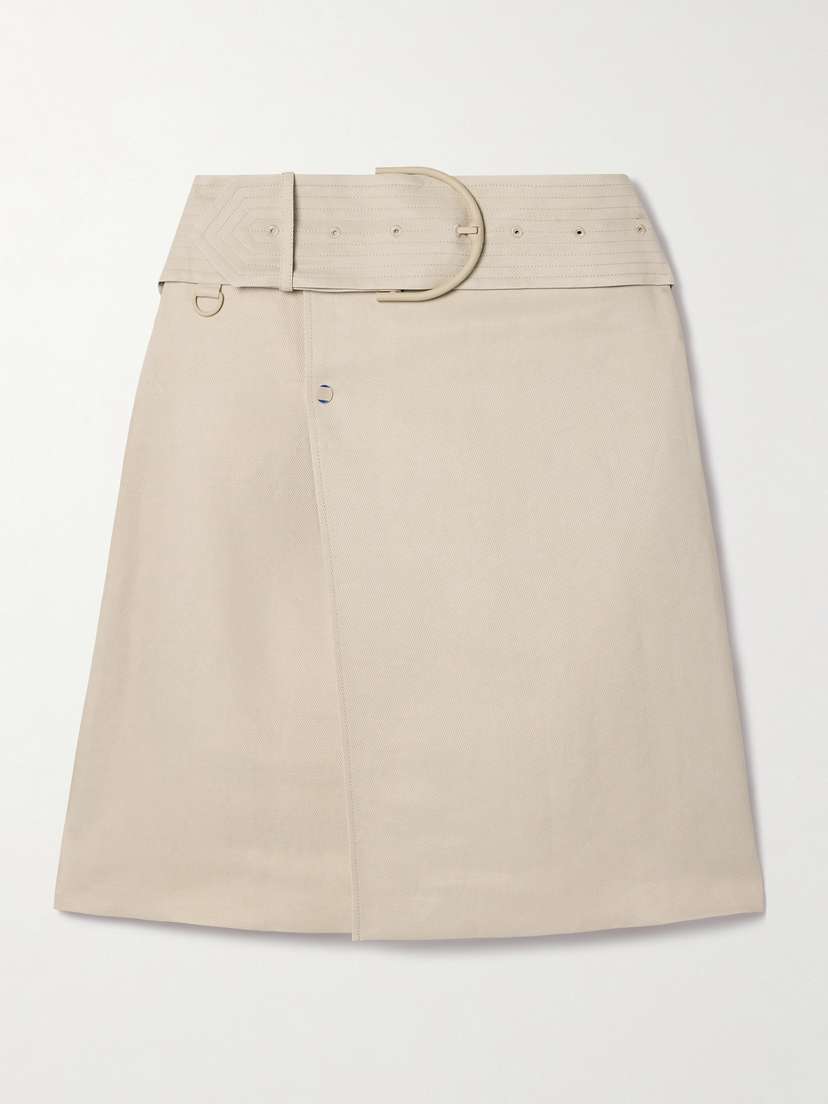 Burberry Belted Twill Skirt