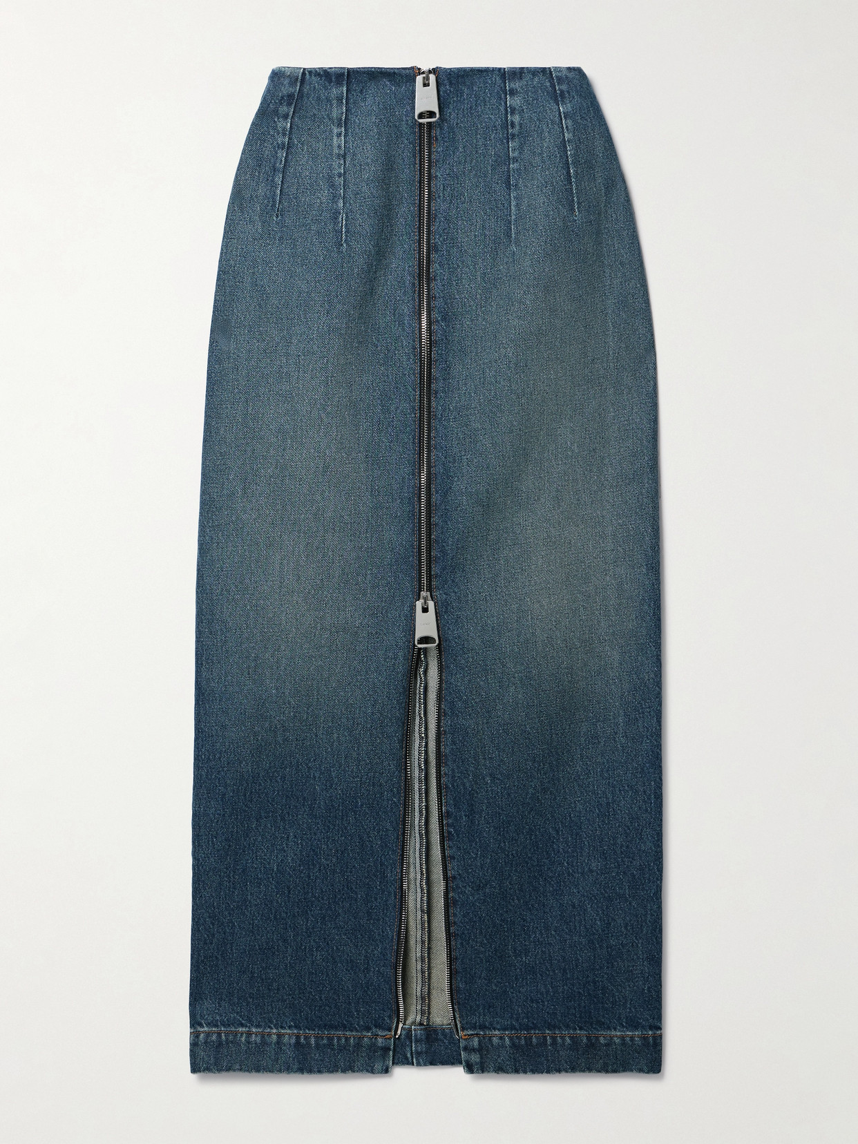 KHAITE RULY DENIM MIDI SKIRT
