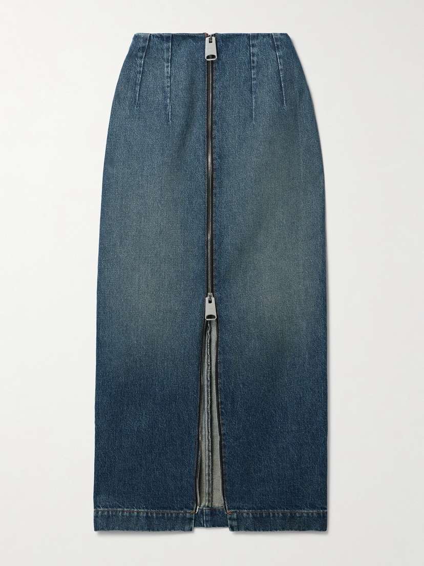 Khaite Ruly Denim Midi Skirt