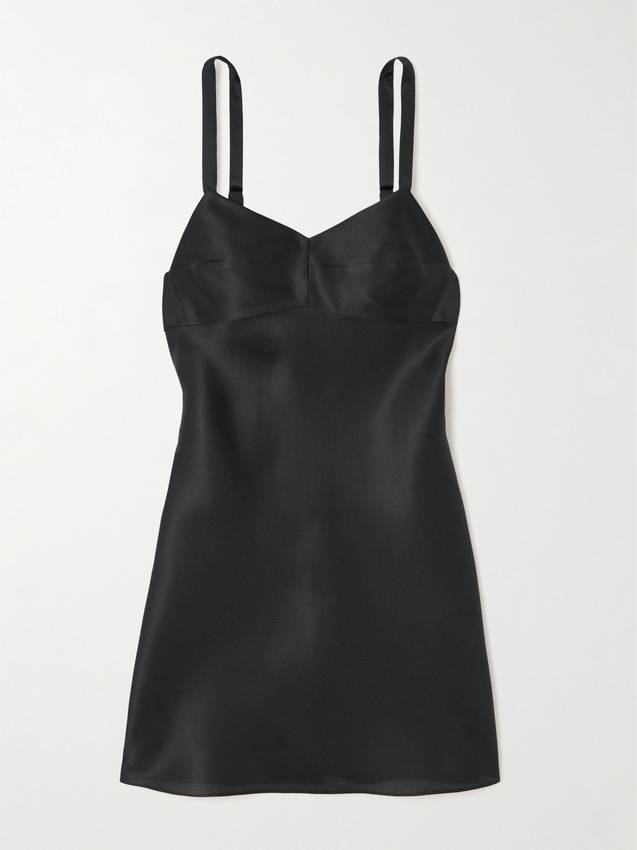 KHAITE - The Eli Silk-twill Mini Dress - Black