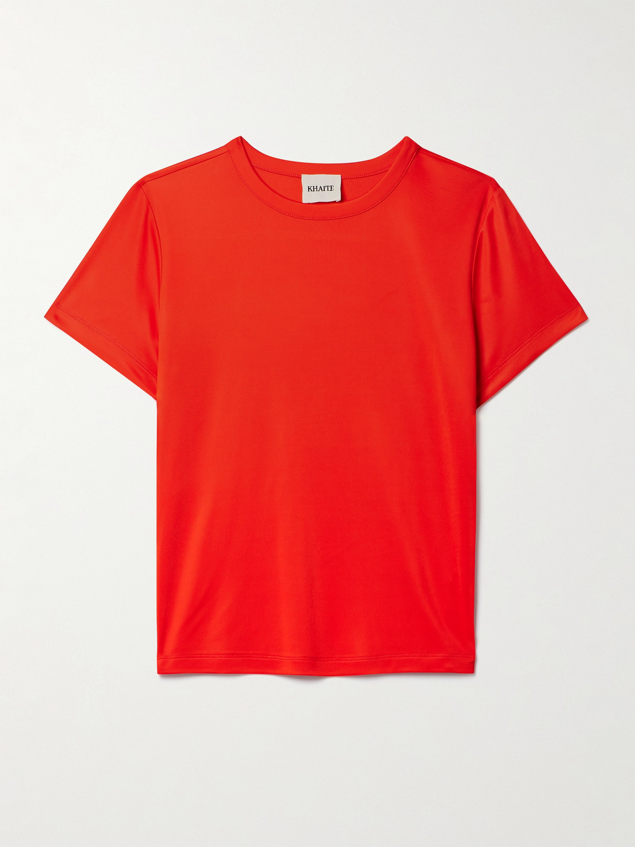 Shop Khaite Samson Satin-jersey T-shirt In Red