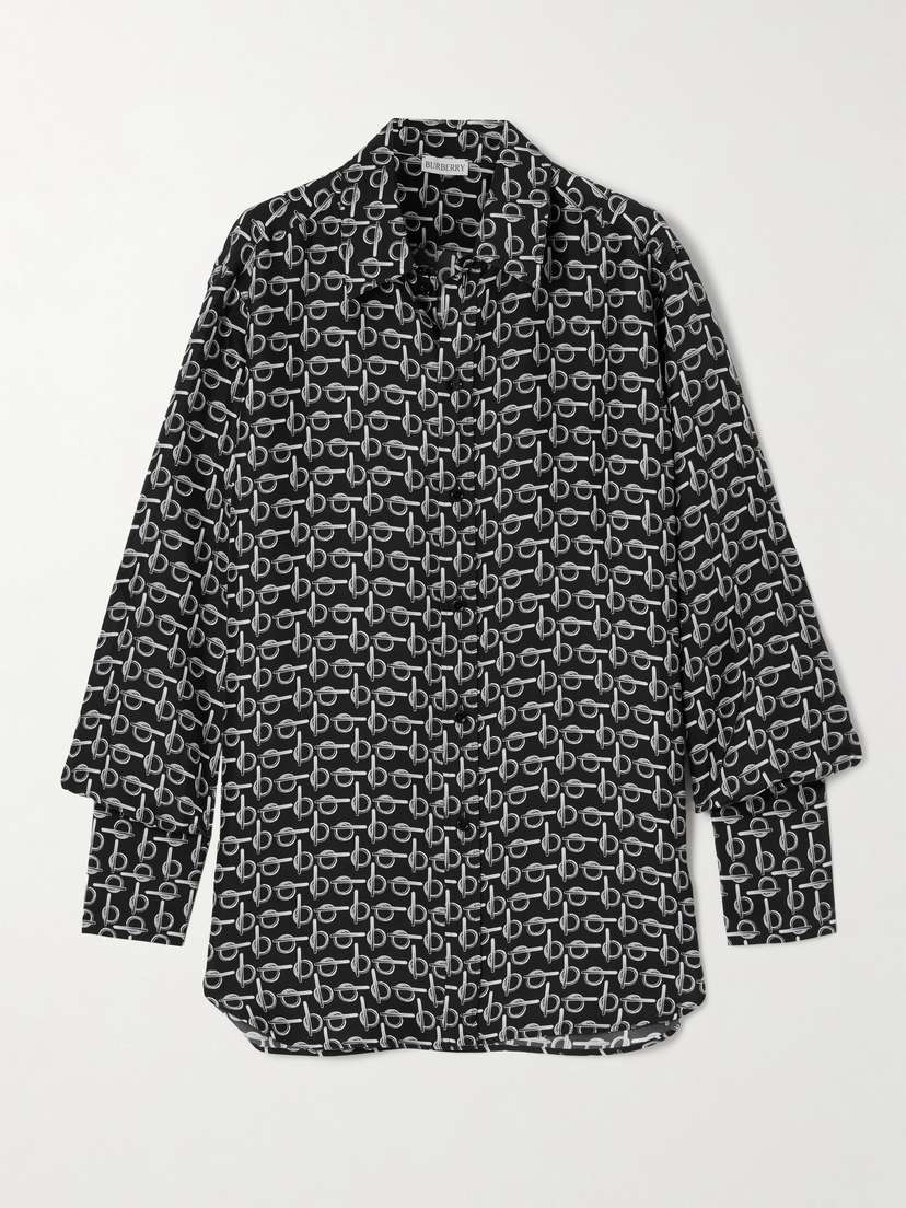 Burberry Printed Silk Shirt -  - UK 14