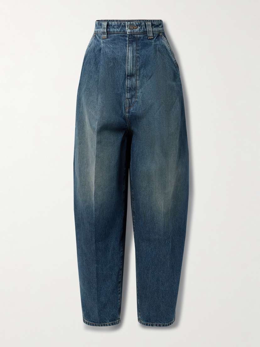 Khaite Ashford Pleated High-rise Tapered Jeans