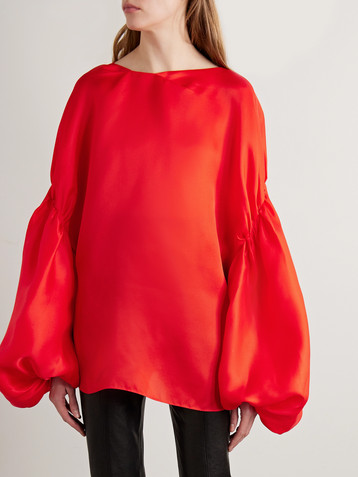 KHAITE Quico oversized silk blouse