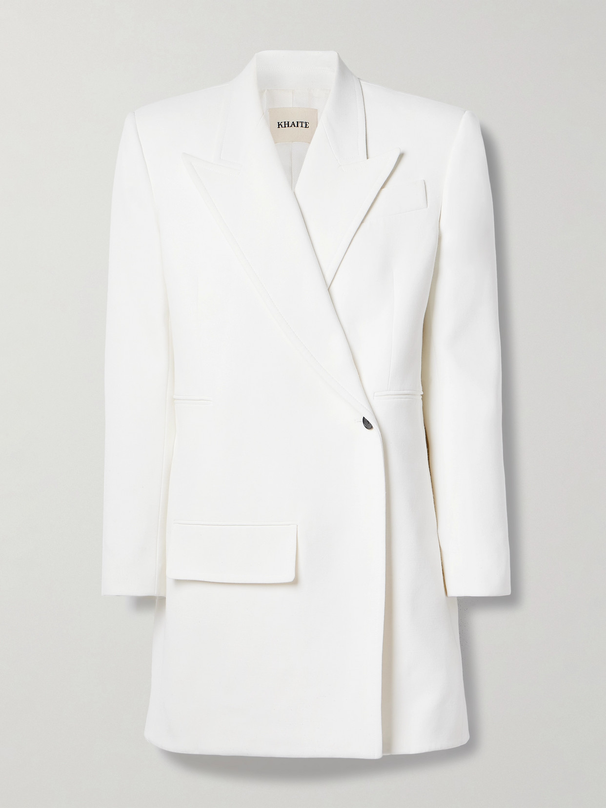 Shop Khaite Jacobson Crepe Blazer In White