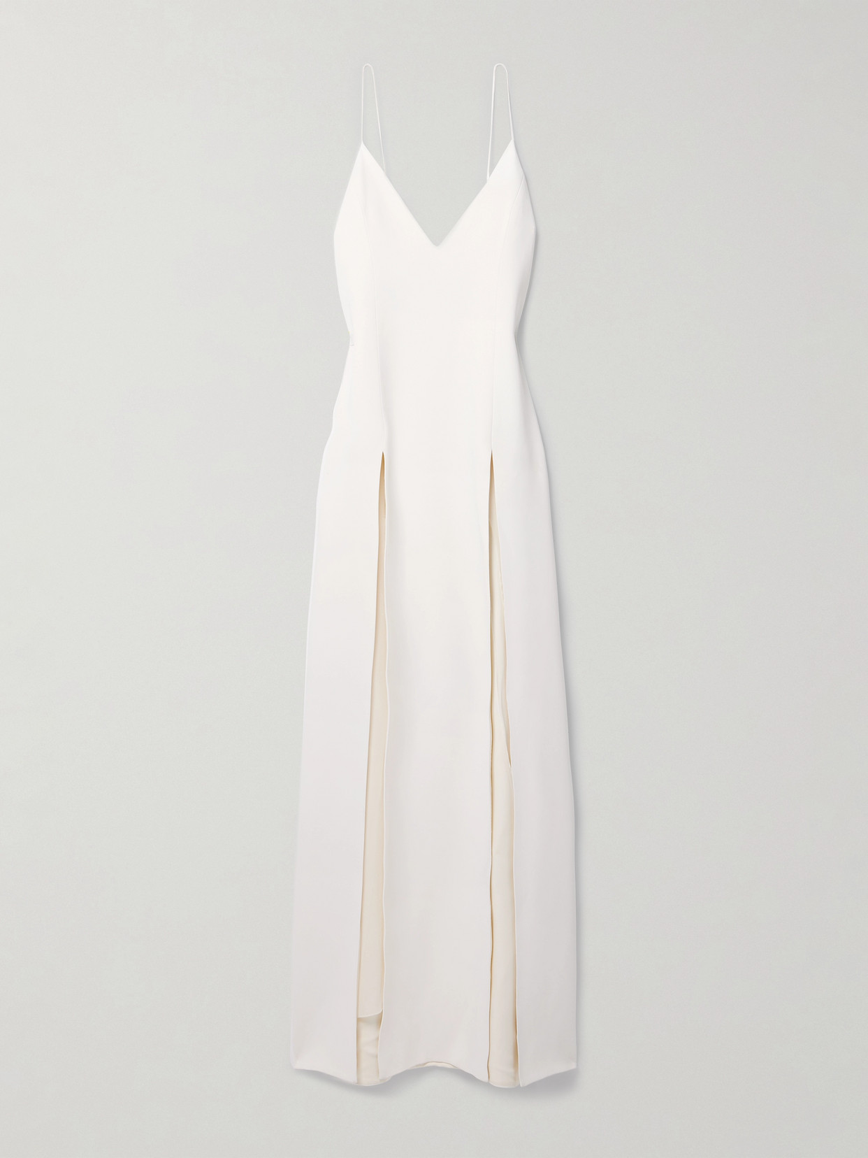 Shop Khaite Nonya Crepe Maxi Dress In White