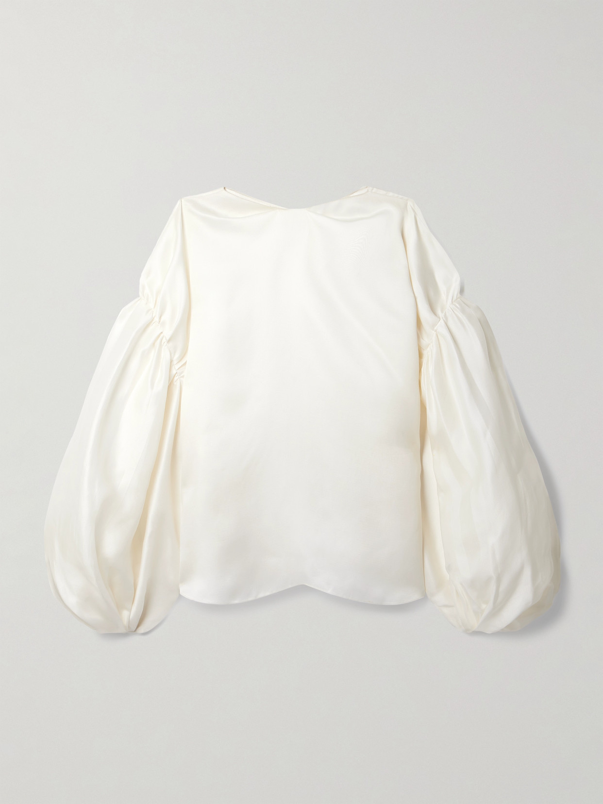 Shop Khaite Quico Oversized Silk Blouse In White