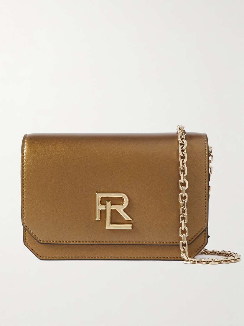 Ralph Lauren Collection Metallic Leather Shoulder Bag