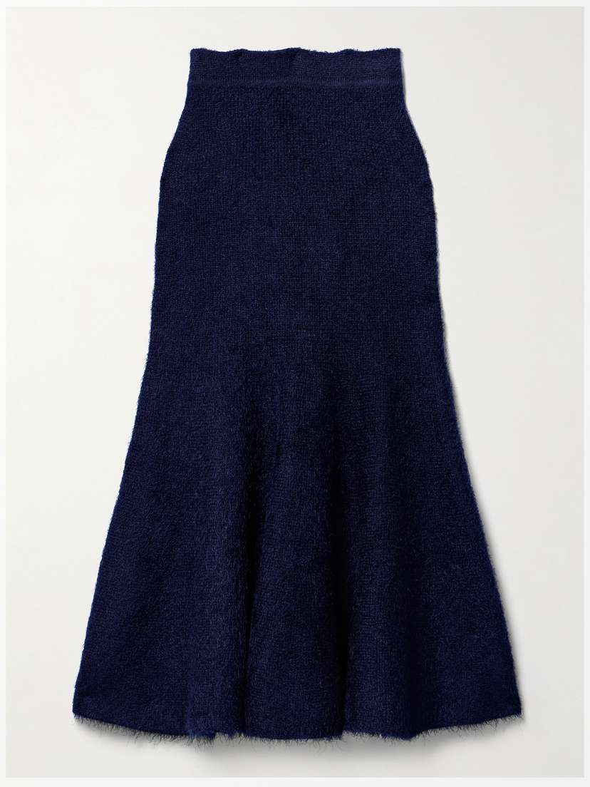 Khaite Cadence Silk And Cashmere-blend Tweed Midi Skirt