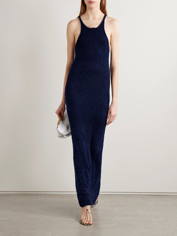 KHAITE Jaime brushed silk and cashmere-blend maxi dress