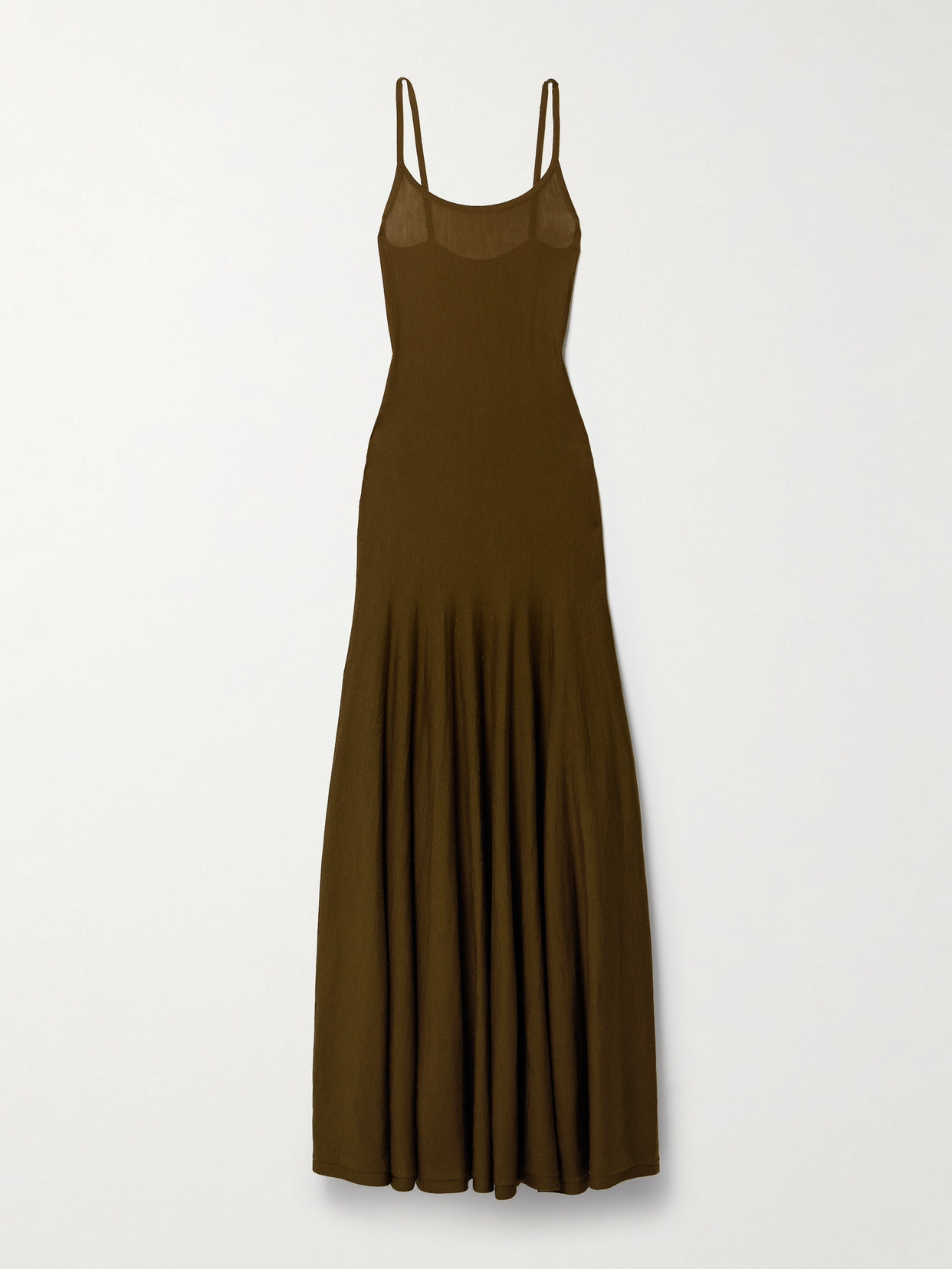 Khaite Ember Merino Wool-blend Maxi Dress In Green