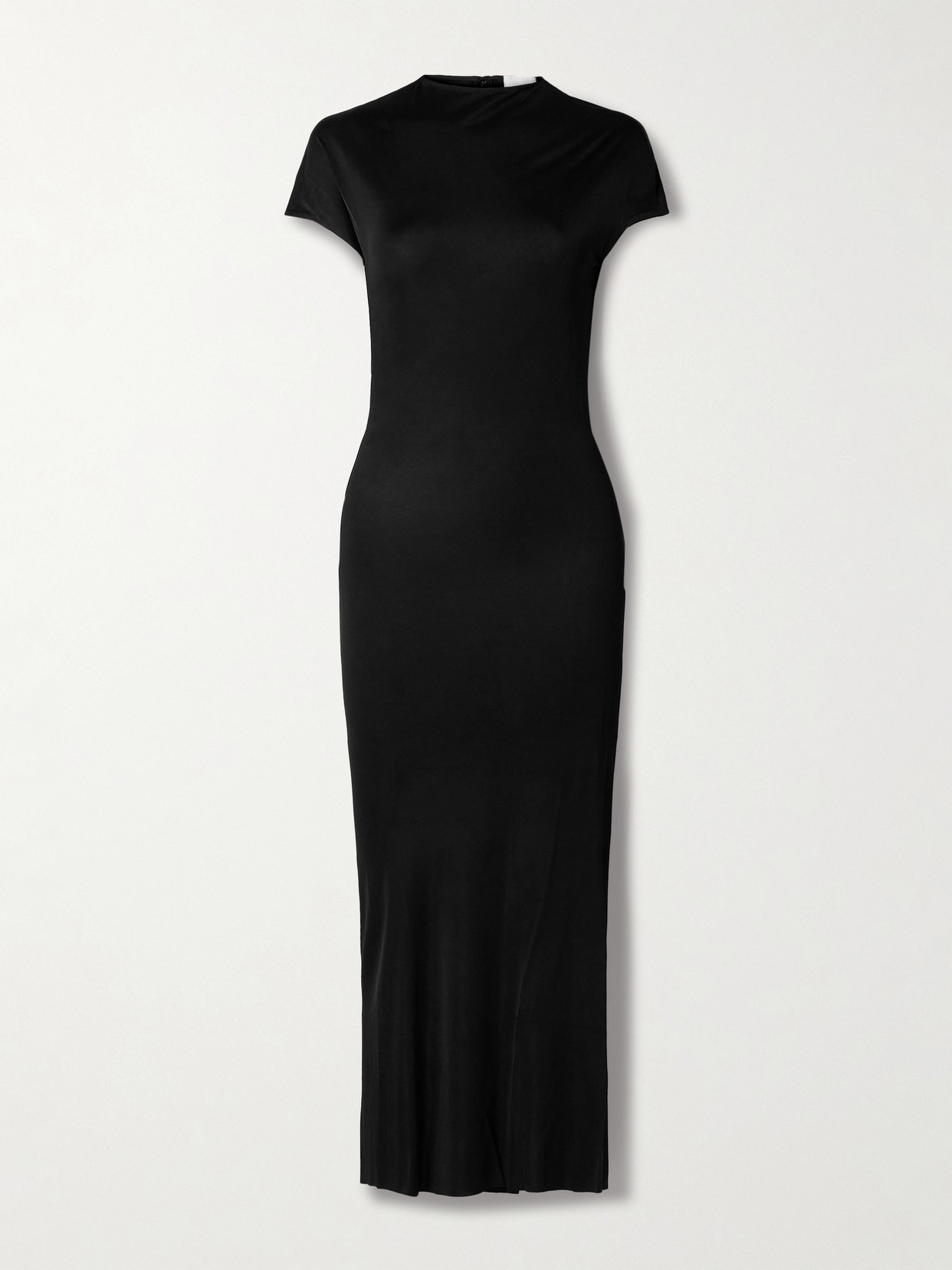 Khaite Yenza Mockneck Jersey Maxi Dress In Black