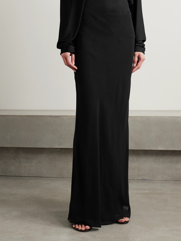 KHAITE Mauva silk-chiffon maxi skirt
