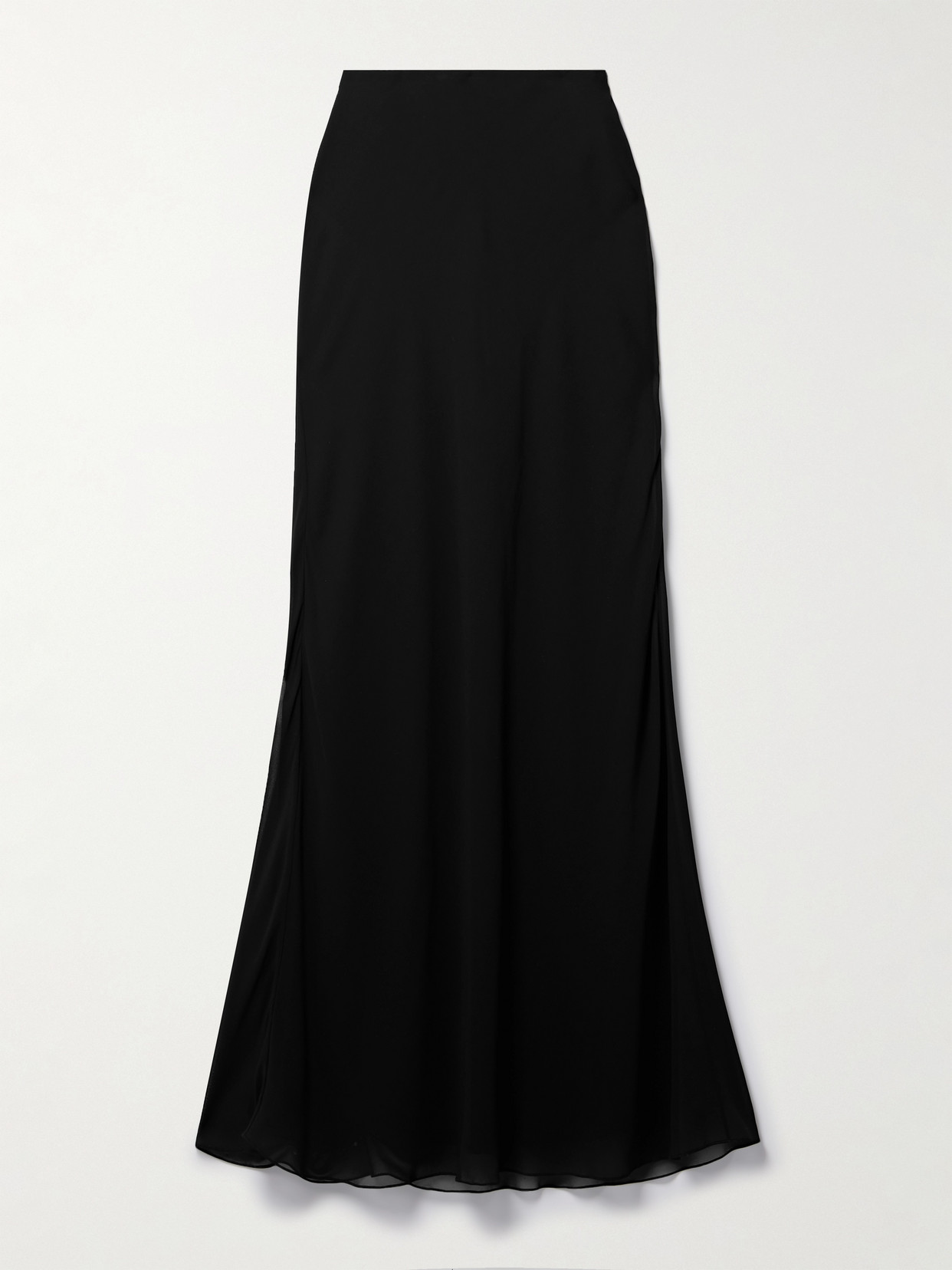 Khaite Mauva Silk-chiffon Maxi Skirt In Black