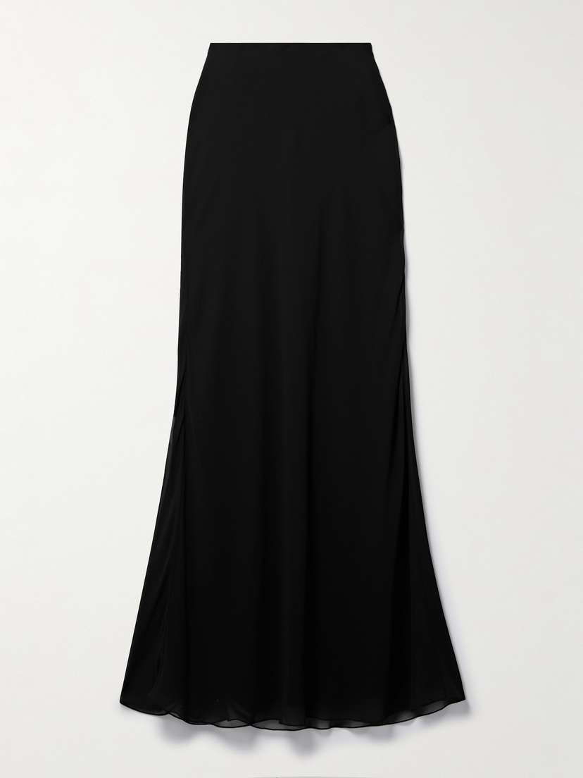 Khaite Mauva Silk-chiffon Maxi Skirt
