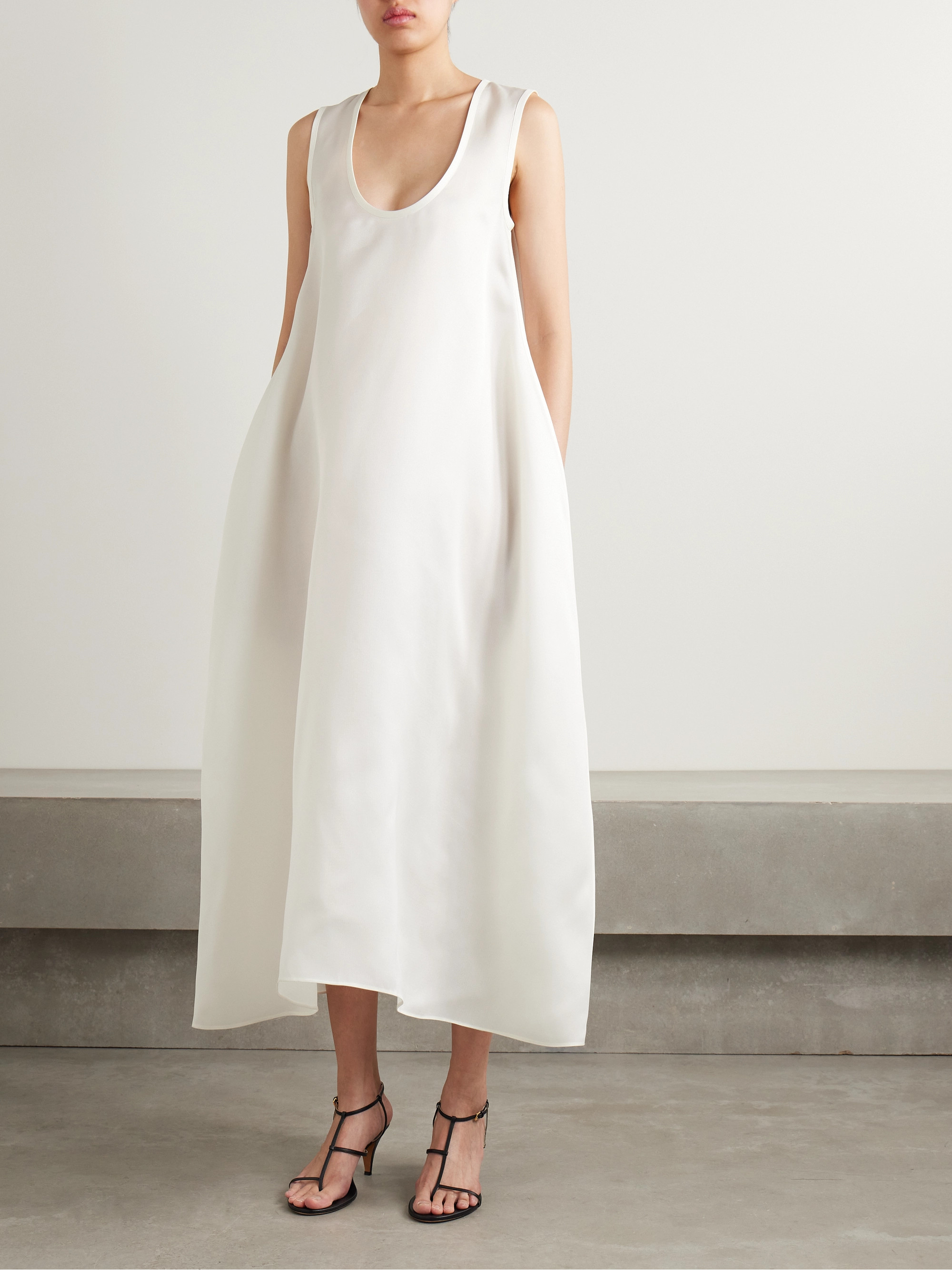 KHAITE Coli silk-organza midi dress thumbnail