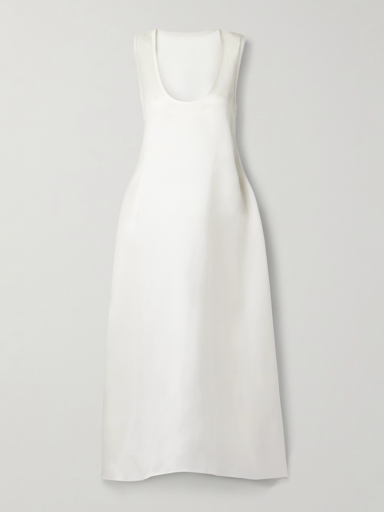 Khaite Coli Silk-organza Midi Dress In White