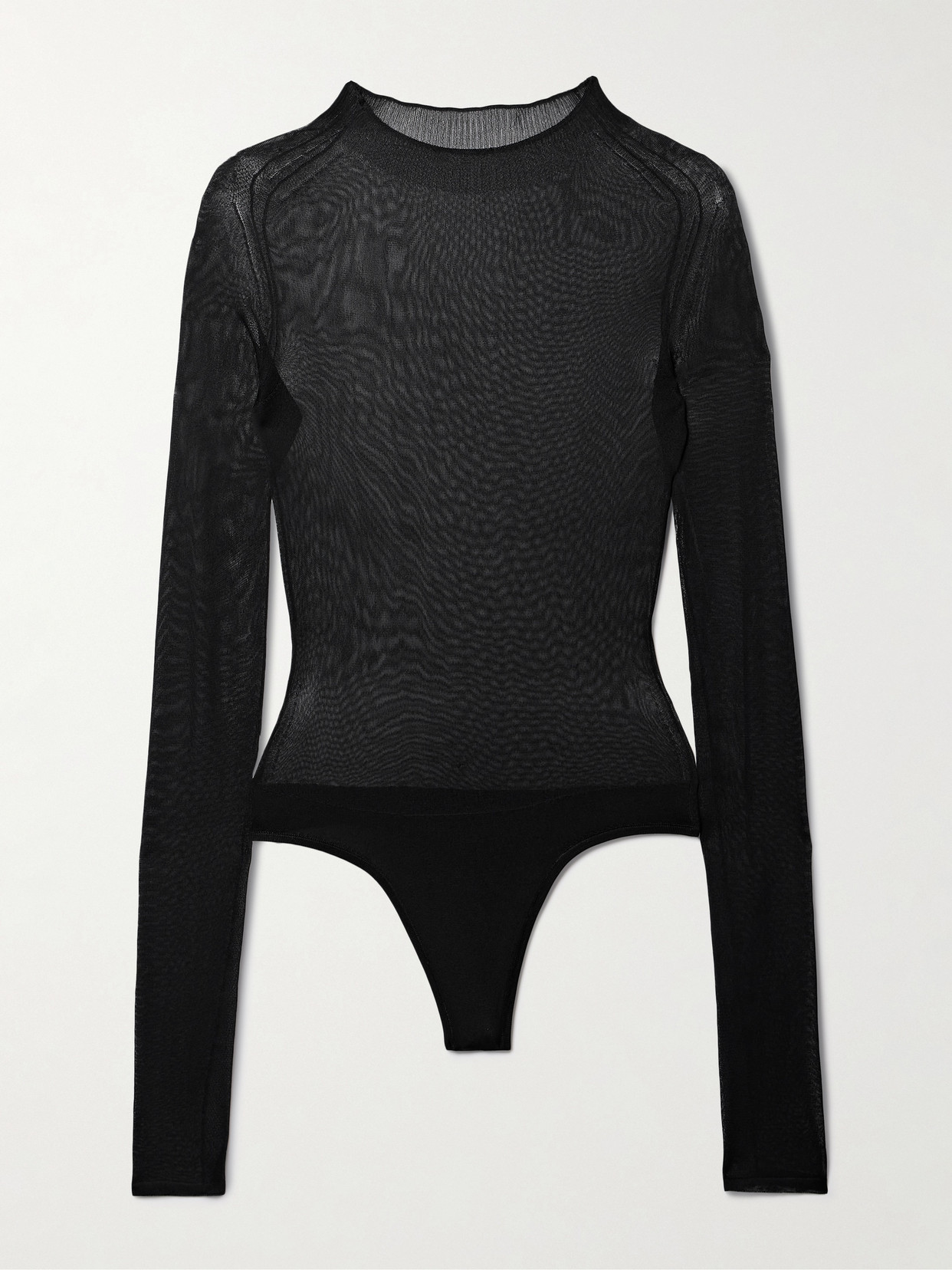 Khaite - Enzo Silk-blend Thong Bodysuit - Black